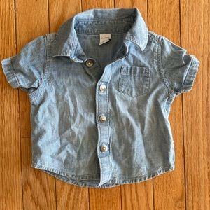 OLD NAVY Button Up Denim Short Sleeve Infant Size 0-3 Months
